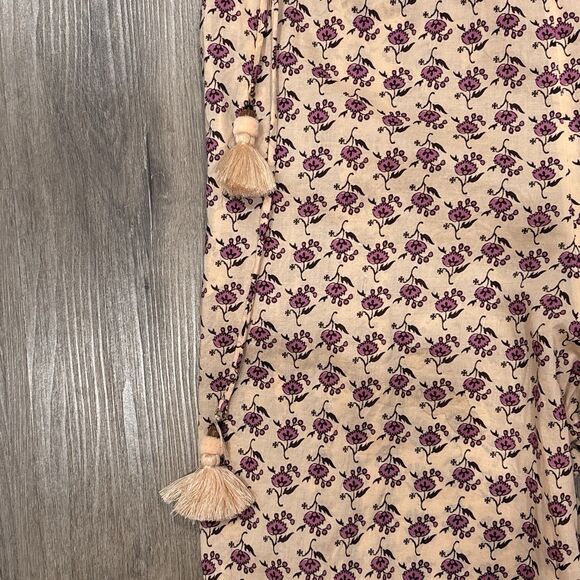 Tory Burch Jumpsuit Womens Large Floral Logo Cotton Tassel Belted - Picture 7 of 14